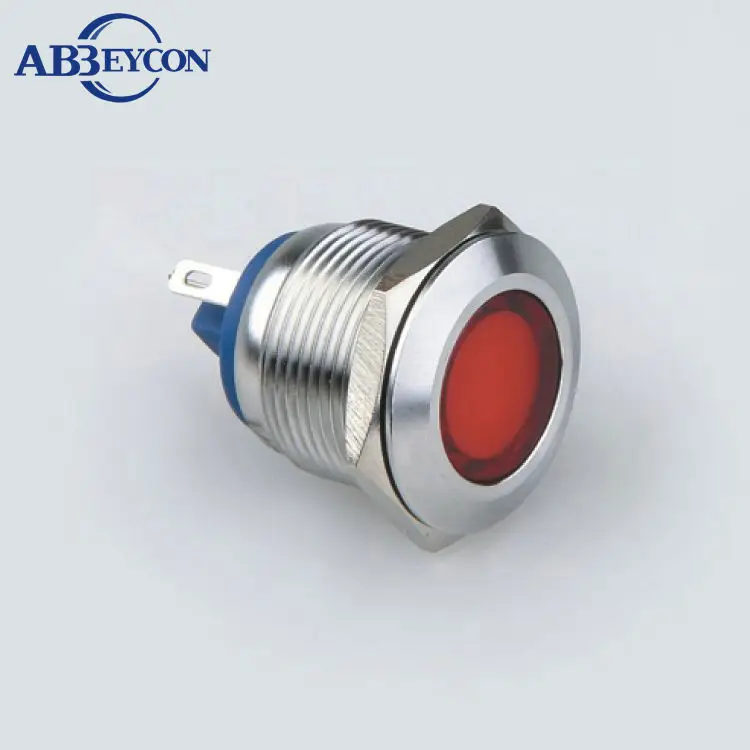 

IN32 19mm led indicator stainless waterproof flat round IP67 LED signal