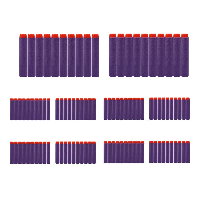 100 шт многоцветный 7,2 см EVA мягкий полый отверстие головы Запасной комплект для Дартс Игрушечный Пистолет пули для Nerf комплект бластеров дети подарки на день рождения - Цвет: Фиолетовый