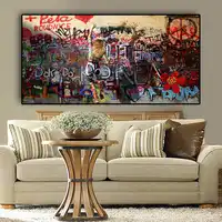 Big Size Woman Graffiti On the Wall Abstract Canvas Painting Posters and Prints Street Art Cuadros Wall Picture For Living Room