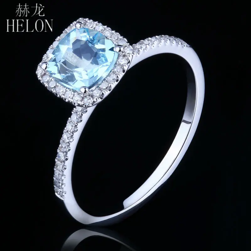 6x6mm Cushion Cut Solid 10k Rose GOld Natural Diamond Semi Mount Engagement Ring