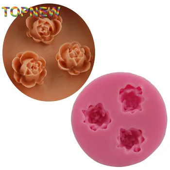 

Cake Decor 3 Holes Rose Silicone Mold DIY Sugar Craft Tools 2253