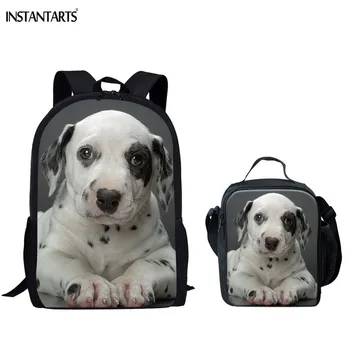 

INSTANTARTS Dalmatian Dog Animal Print School Bags Kid Big Bookbags Student Back to School Casual Shoulder Backpacks Schoolbags