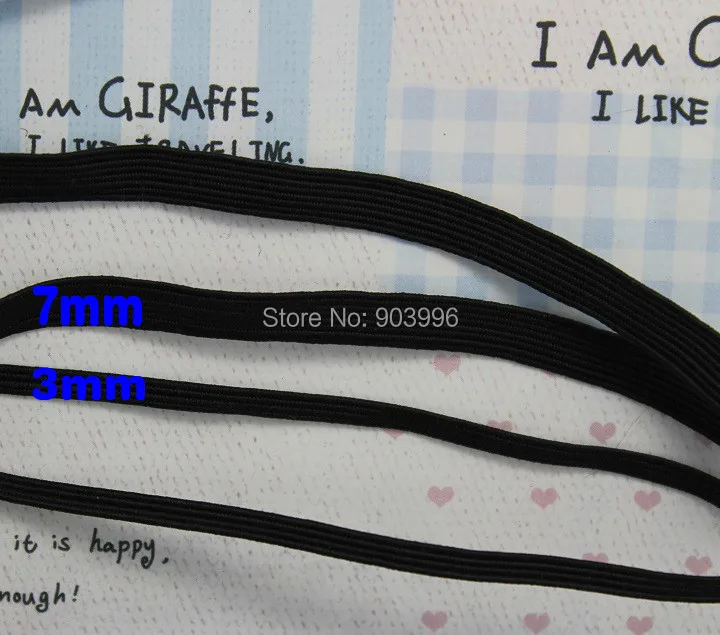 

Flat with elastic rubber band belts tighten loose cursory elastic band with 3mm & 7MM