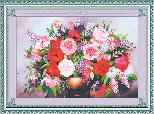 50 см * 70 см 3D вышивка ленты bordar accesorios diy Вышивка крестиком напечатанная ткань картины на холсте для украшения гостиной - изображение