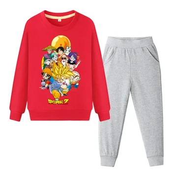 

2019 Children Cartoon Dragon Ball Tracksuit Boys Girls Goku Clothing Sets Kids Sweatshirt Suit Baby Pant 2PCS Hoodies Set DY039