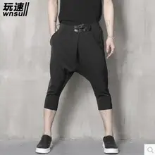 Летняя новая мужская одежда корейские модные штаны Гарун для отдыха брюки длиной до икры мужские костюмы певицы m-xxl