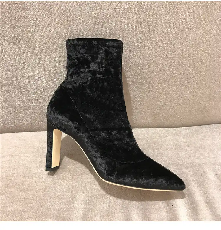 Botines de terciopelo negro Clearance