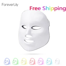 Foreverlily 7 видов цветов светодиодный для лица, маска для лица Устройство для приготовления маски фотона света омоложения кожи лица ФДТ уход за кожей Маска красоты