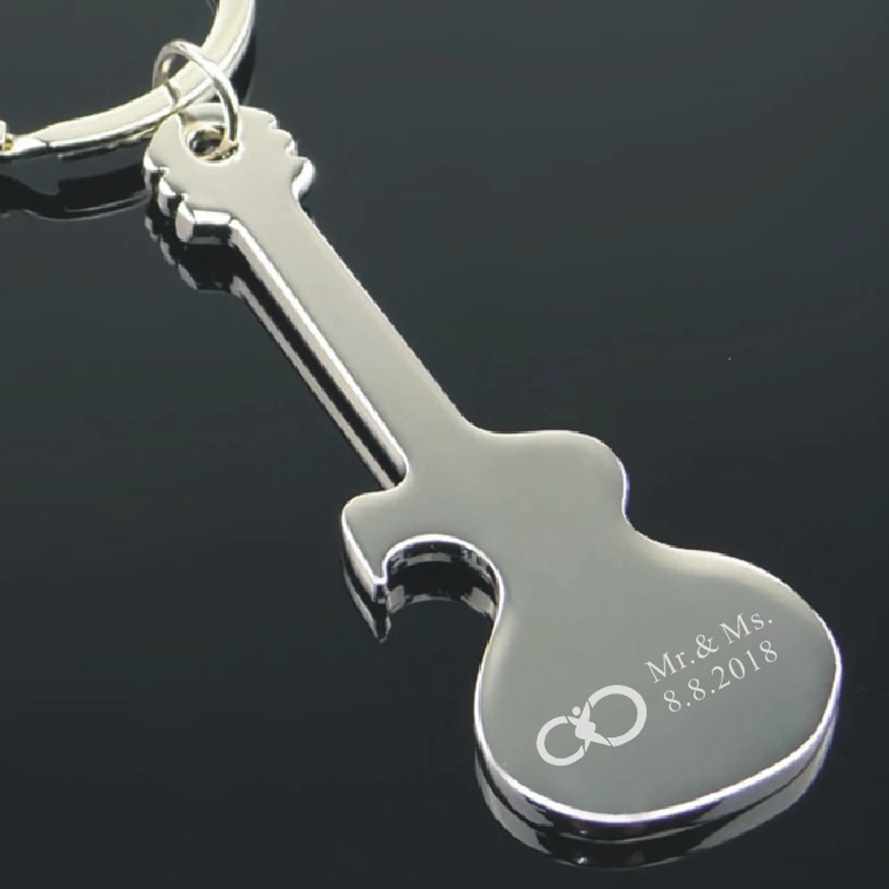 Best company event giveaways Personalized your name and logo free on Guitar opener car Key chain Metal Beer | Дом и сад