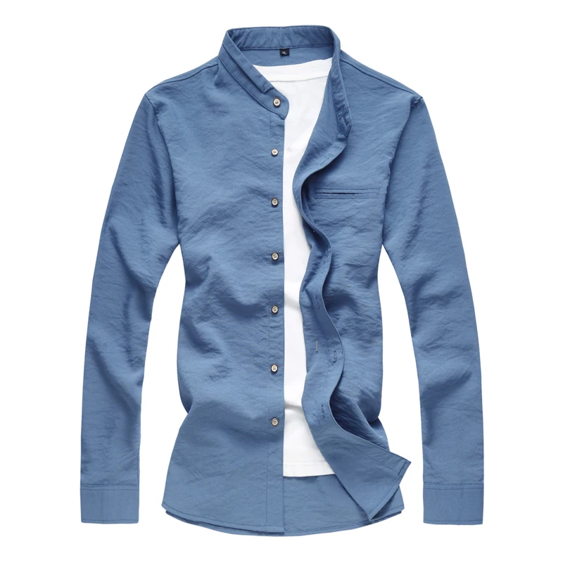 Men Clothes 2018 Shirt Men Slim Fit Mens Dress Shirts Male Clothing Brand Stand Collar Solid Plus Size M-6XL 7XL SA66 Men Clothes 2018 Shirt Men Slim Fit Mens Dress Shirts Male Clothing Brand Stand Collar Solid Plus Size M-6XL 7XL SA66