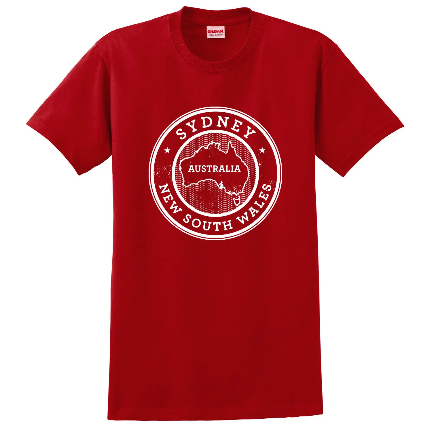 Camisetas de marca famosa para hombre ropa de algodon tamano de la ciudad de Sidney Australia mapa Grunge estampado de sello