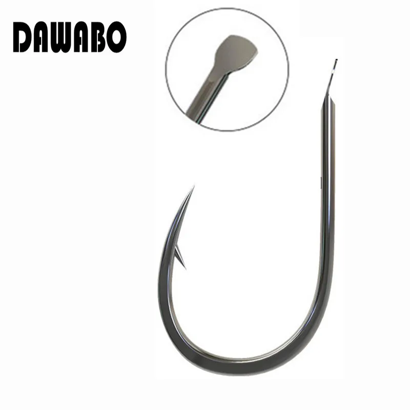 DAWOBO 50 Pcs boxed fishhook 3 13 High carbon steel HOOK black color