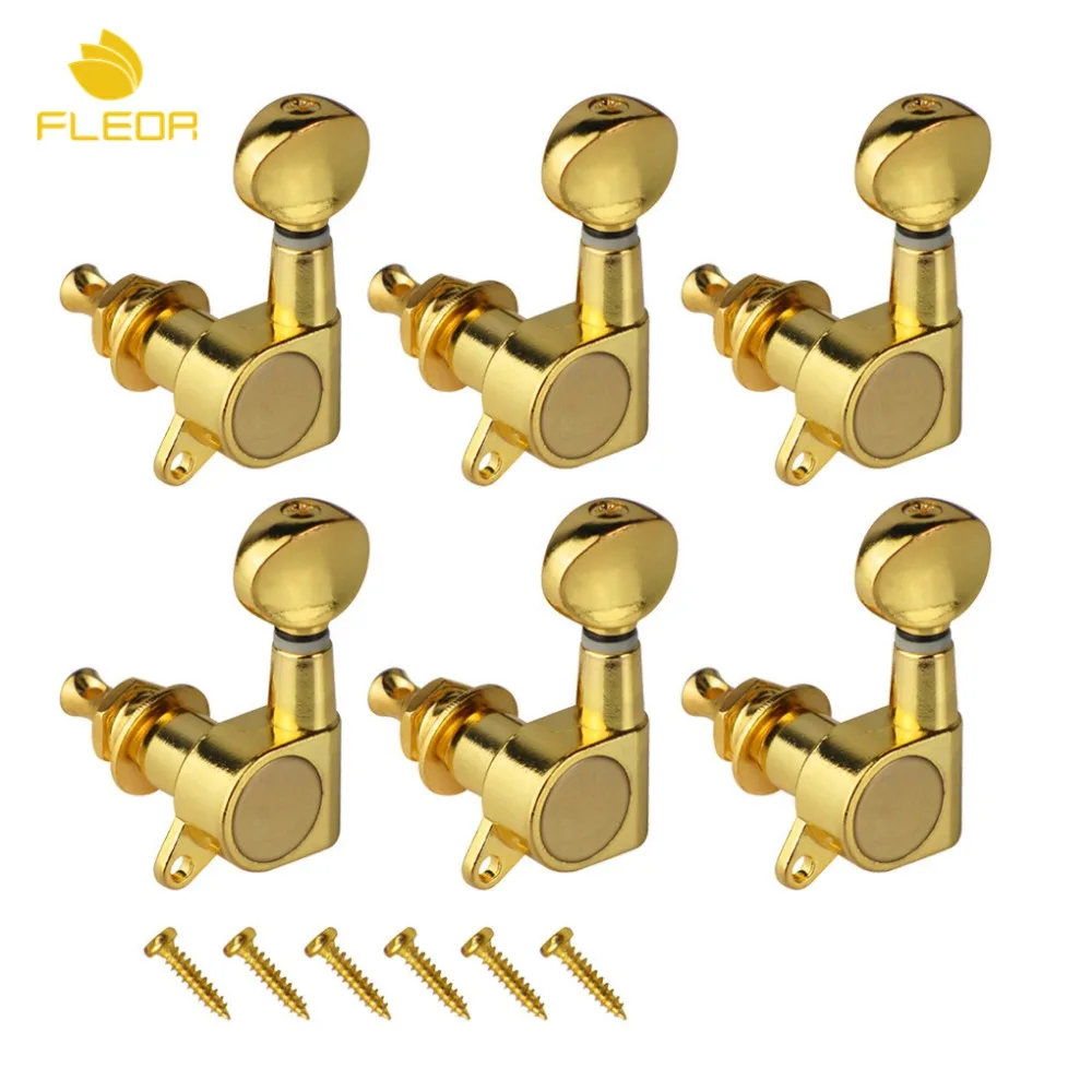 FLEOR 6pcs/Set Left Full Sealed Electric Guitar Tuning Keys Pegs