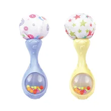 Buy baby toys Rattle with colorful beads newborn soft handbells starry pattern Ring bell Education plastic mobiles toy Free Shipping