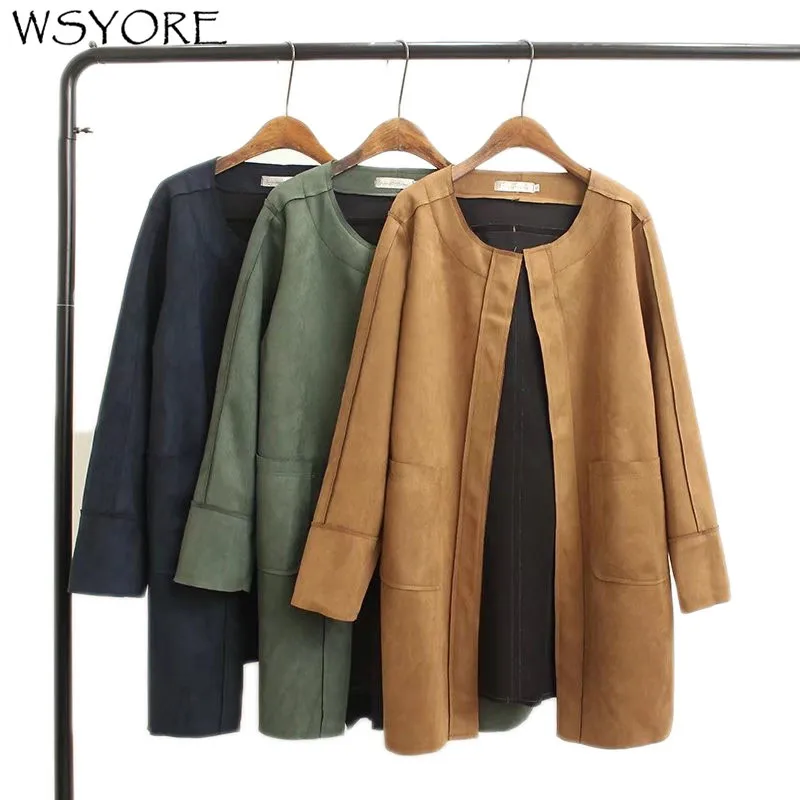 

WSYORE Winter Jacket Women Loose Coat 2019 New Autumn Suede Coat Women Plus Size Loose Long Sleeve Winter Suede Jackets NS367