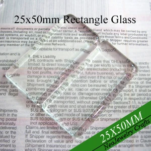 

50 pcs - 25x50mm Rectangle Domed Glass Cabochons, Clear Rectangular Glass Cabs, 1 x 2 inch Rectangle Glass
