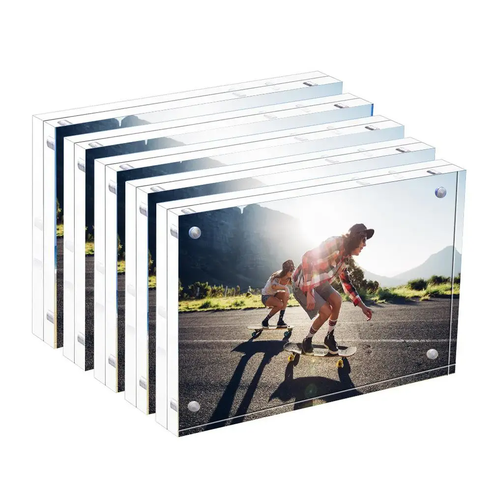 

Acrylic Photo Frame Thickened Clear Double Sided Transparent Acrylic Picture Frame Desktop Display