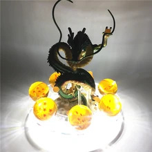 Newest Anime Dragon Ball Action Figure Shenron Set Dragonball Z Figures Set Version. 2 Dragon+7pcs Balls+Shelf+ LED Figuras Toys