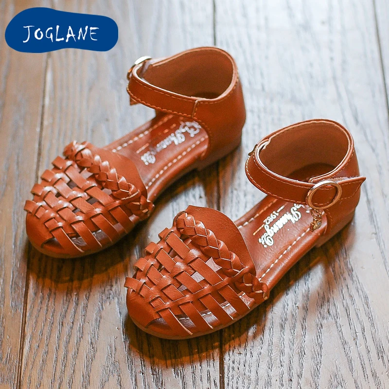 

JOLENE Brand 2019 Summer New Princess Sandals Children's Flat Shoes Girls Closed Toe Sandal Toddler Shoes Comfort Beach Sandals