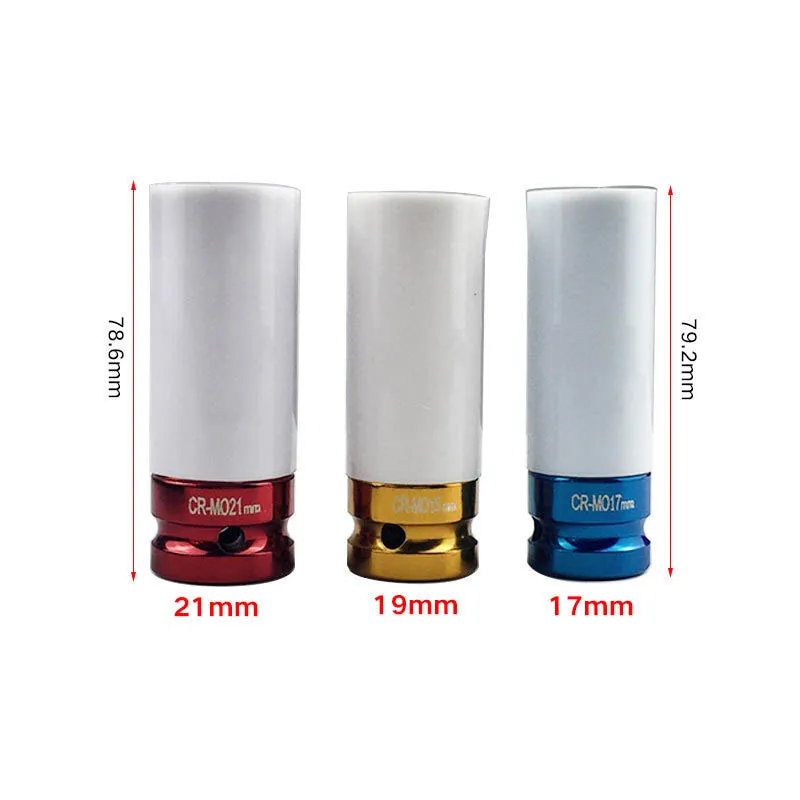 

3Pcs Tire Protection Sleeve Set Wall Deep Impact Nut Wheel Socket With Storage Box MJJ88