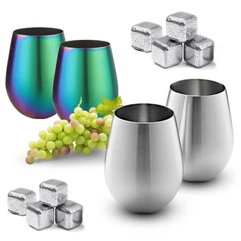 

Portable Wine Glasses Stainless Steel Beer Cup Whiskey Mug for Outdoor Picnics Camping TN99