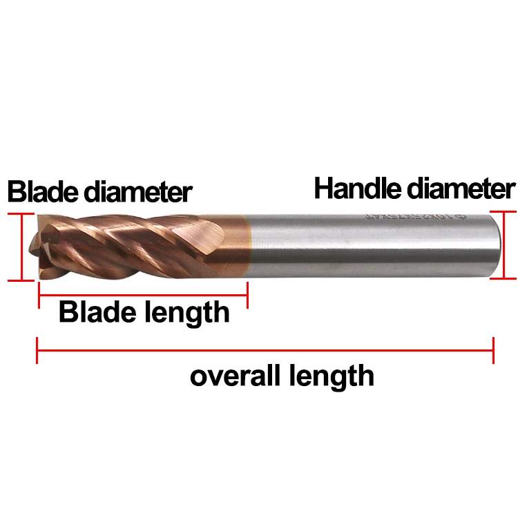 Концевая фреза из вольфрамовой стали с прямым хвостовиком HRC55 градусов 4 флейты твердосплавные Фрезы с ЧПУ 3 мм 4 мм 6 мм 8 мм 10 мм