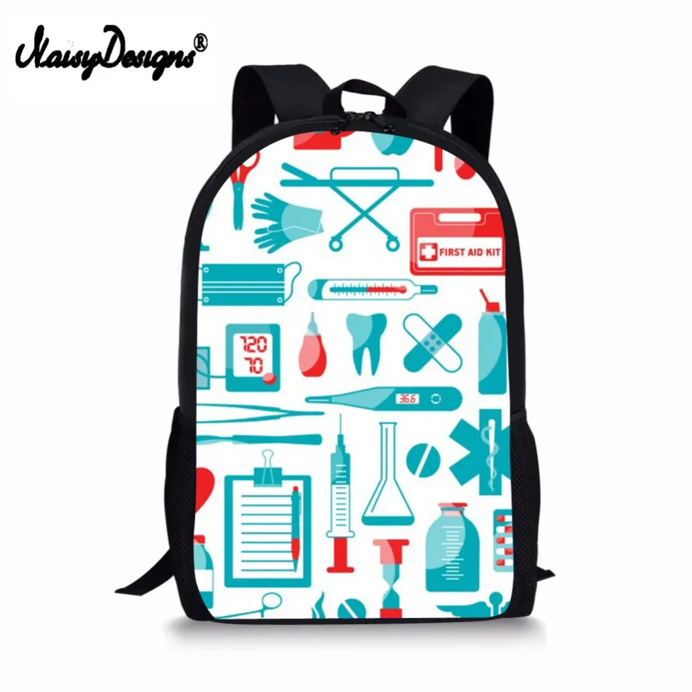 

Noisydesigns Cartoon Nurse Pattern Back To School Student Backpacks Set Children Shoulder Bags For Teens Girls Travel Schoolbags