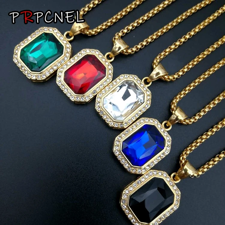 Details about   Necklace Hip Hop Chain Pendant Jewelry Rhinestones Gold Men Rhinestone Crystal S