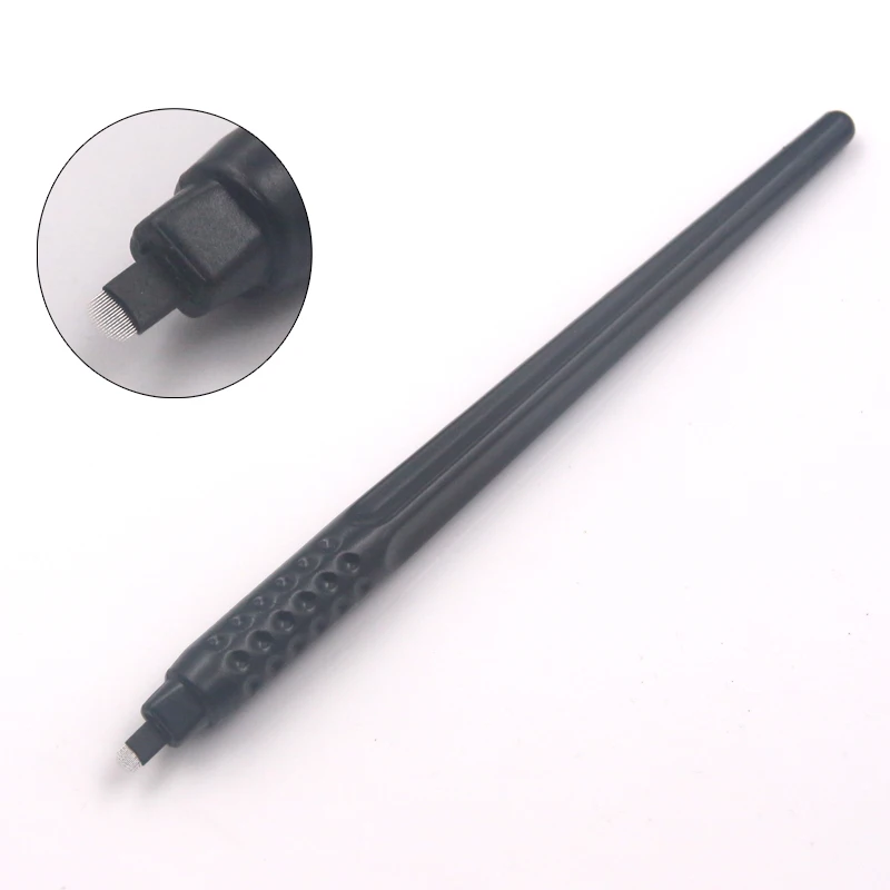 

New 10pcs Disposable Microblading Pen handtools With 18U/15M1/PCD14 Needles Eyebrow Blade Manual Microblade Needle