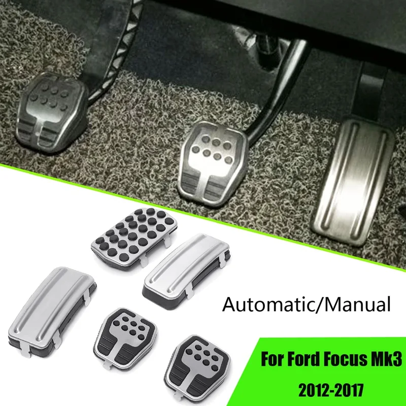 

3Pcs/2Pcs Anit-slip Automatic/Manual Car Transmission Foot Pedal Cover Vehicle Footrests for Ford for Focus Mk3 12-17 Auto Pedal