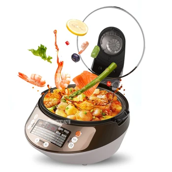 

Household 5L Automatic Food Cooking Machine Robot Cooker Full Intelligent Meat Vegetable Fry Braise Steam Smokeless Cooking Pot