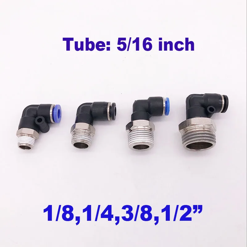 25PCS Pneumatic Push in Connector 1/4" OD Tube x 1/4" Male NPT 90 Degree Elbow 