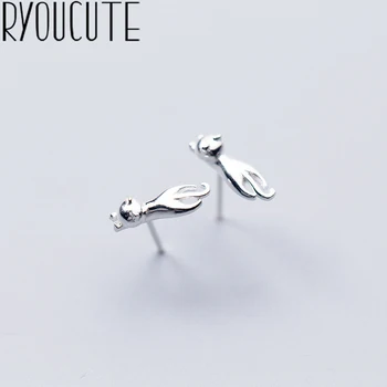 

925 Sterling Silver Cat Earrings for Women Wedding Jewelry Statement Earring Brincos Pendientes