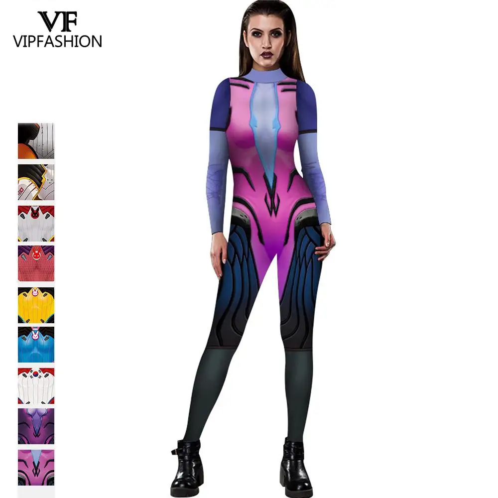 

VIP FASHION Black Lily Anime Game Cosplay Costume Jumpsuits D.VA Zentai Spandex Lycra Bodysuit Halloween Carnival Party Costume