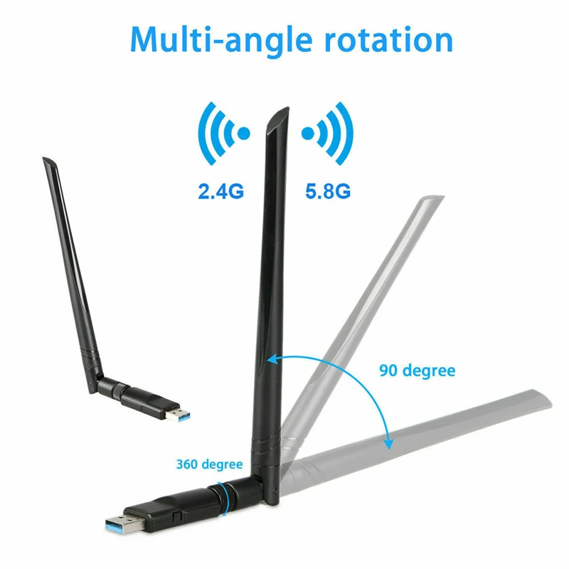 WiFi Интеллектуальный адаптер AC600Mbps USB2.0 двухдиапазонный 2,4G/5G Wifi адаптер 802.11ac беспроводная сетевая карта