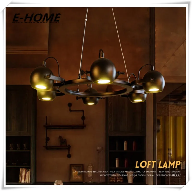 Industrial Wind Restaurant Bar retro iron chandelier creative living room Club clothing store font b spotlights