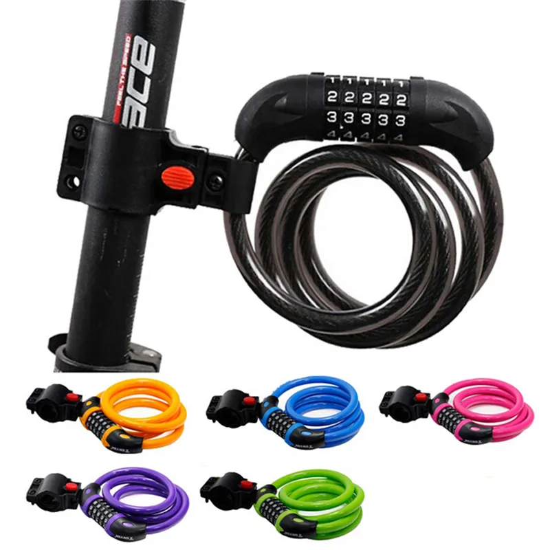 MTB Bike Cable Lock 5 digit Combination High Quality Steel Wire