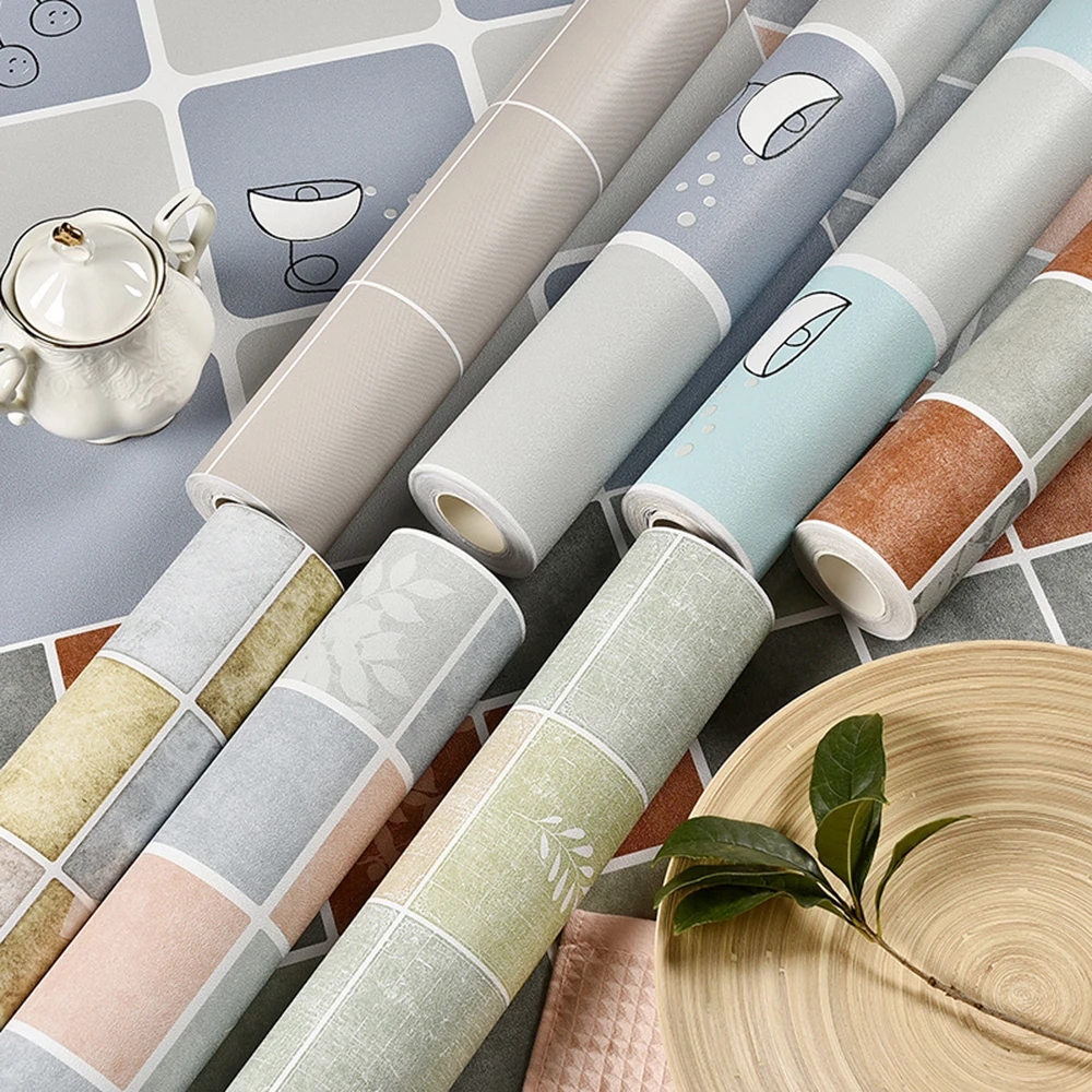 

PVC Decorative Self Adhesive Anti-oil Kitchen Wallpaper Oil-proof Mosaic Stickers Home Bathroom Waterproof Wall Sticker 30*100cm