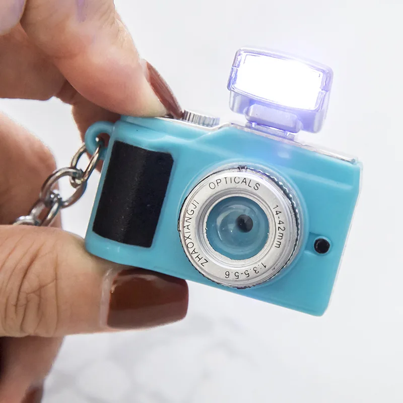 Дизайн Leica небольшой Камера брелки для ключей брелок фонарик и звук голоса сумка автомобиля украшения, оригинальные подарки 10 шт./лот