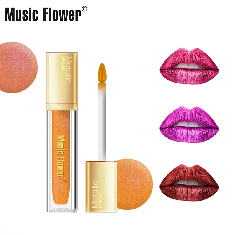 

Music Flower 8 Colors Metallic Liquid Lipstick Waterproof Diamond Shine Lip Gloss Creamy Paint Moisturizer Sexy Pigment Cosmetic