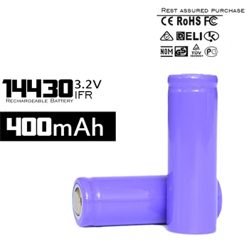

10pcs/lot 400mAh 3.2v 14430 Prismatic Lifepo4 Battery with Competitive Price for Electric Cigarette For Power Bank Laser Pen