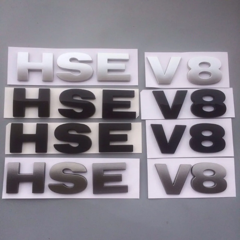 

Chrome Black Trunk Letters V8 HSE Badge Emblem Emblems Badges Sticker for Discovery Range Rover Discovery4