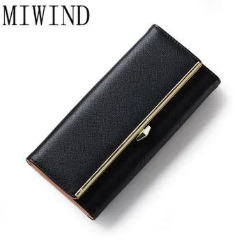 

2017 New Ladies Leather Long Women Wallet Fashion Girls Change Clasp Lady Handbag Card Holde Cuero Portefeuille Femme TWC290