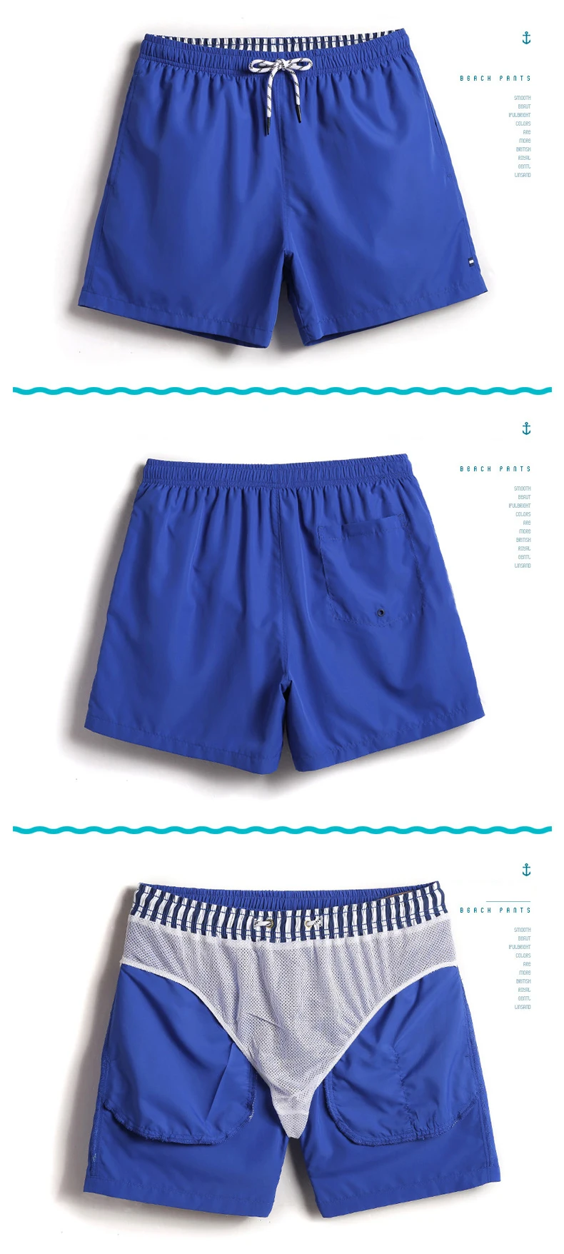 Man Board Shorts Da Praia de Secagem Rápida Bermuda Maiôs Bottoms