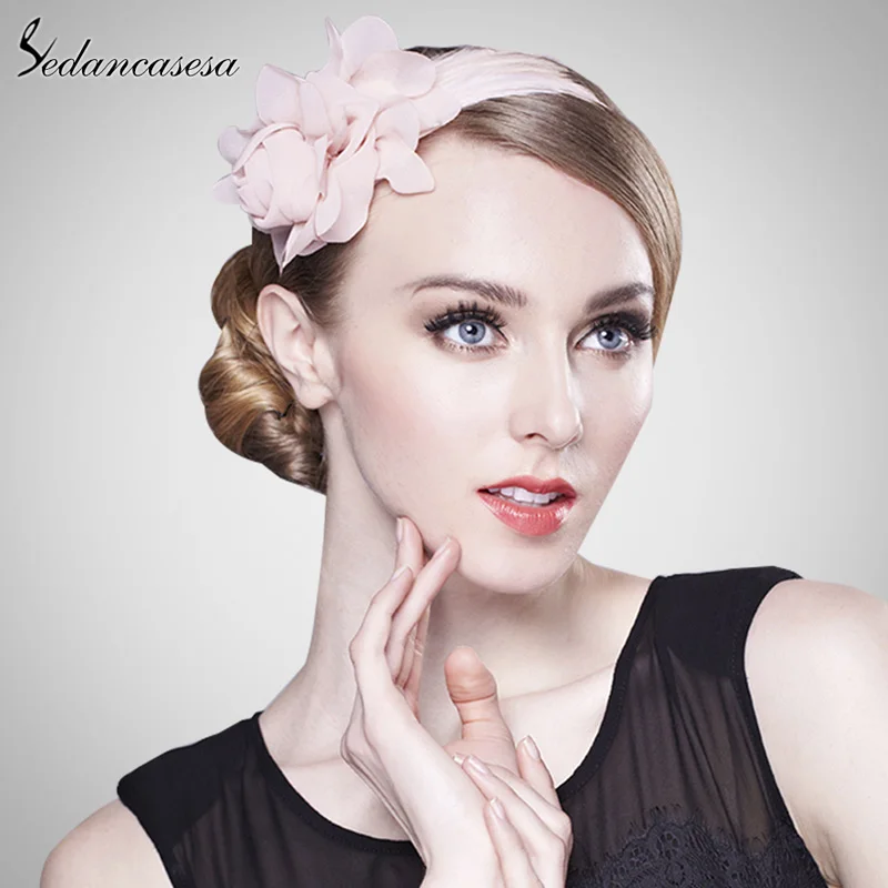 Модный бренд, аксессуары для головы, повязка на голову с цветами, милые розовые вечерние головные уборы TS0202
