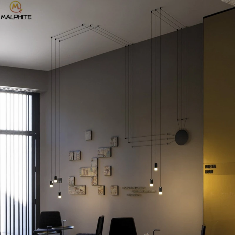 

Modern Pendant Light Living Room Pendant Lamp LED Line Bedroom Restaurant Industrial Decor Cafe Hanging String Lamp Luminaire