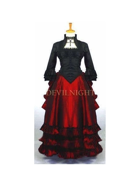 

Black and Red Two Tone Victorian Dress Black victorian Dress Costume