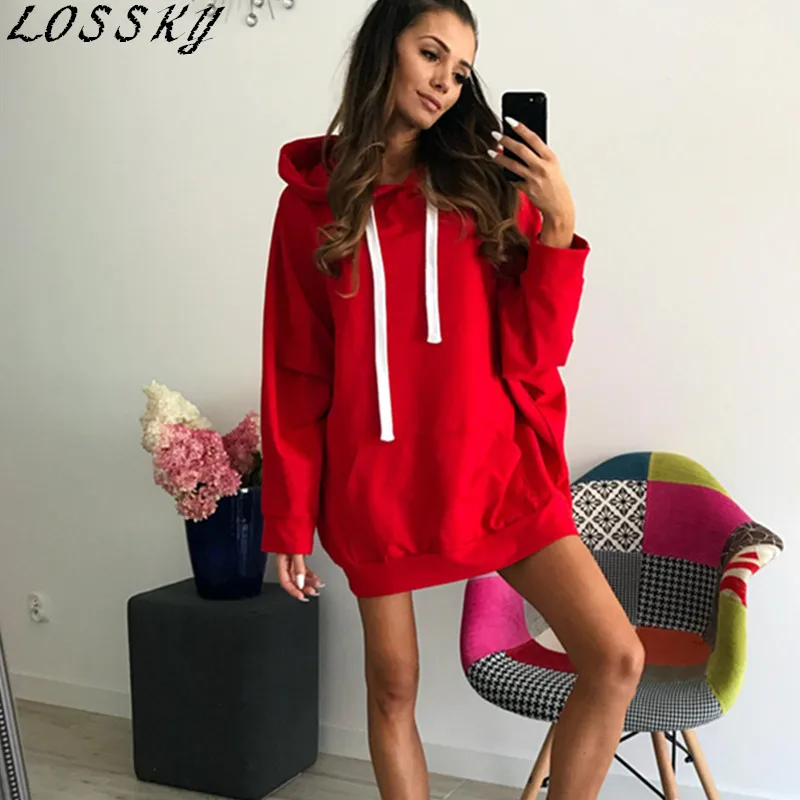 

Solid Autumn Winter Hoodies Casual Long Sleeve Pullover Casual Loose Hooded Warm Women Hoody Sweatshirt Fashion Female Tops 2018