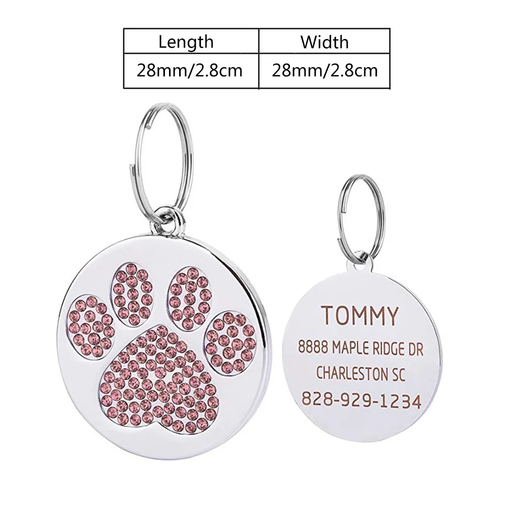 Personalized Dog ID Tags Engraved Metal Tag for Small Dogs Name Collar for Cat Puppy Pet Accessories Customized Name Tags 