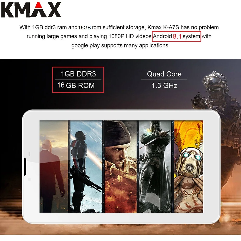 Продажа KMAX 7 дюймов 3G телефонные звонки планшеты ПК Android 8,1 SIM IPS четырехъядерный usb wifi bluetooth Дешевые фаблеты 16 ГБ Мини pad чехол 8 10,1